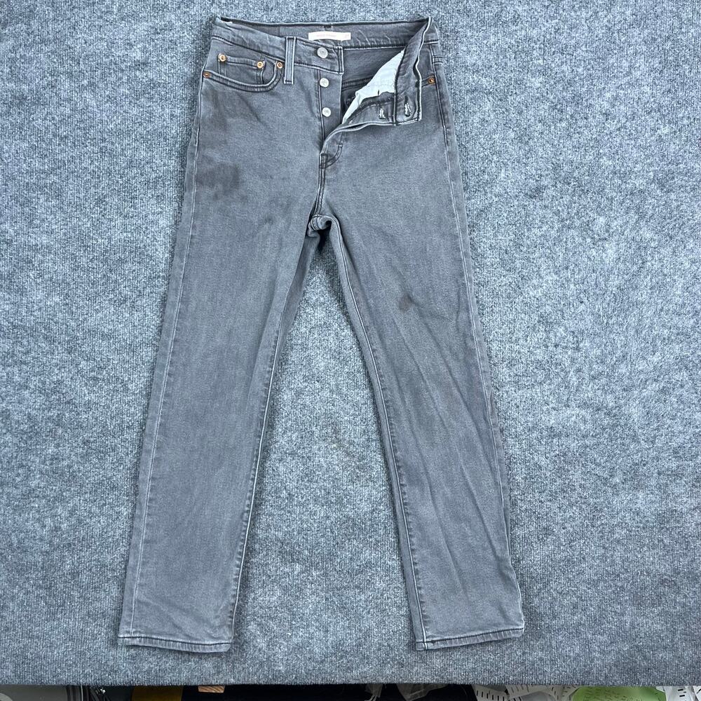 Levis 511 Jeans Womens Size 27x28 Gray Slim Fit Button Fly Stretch Denim Casual